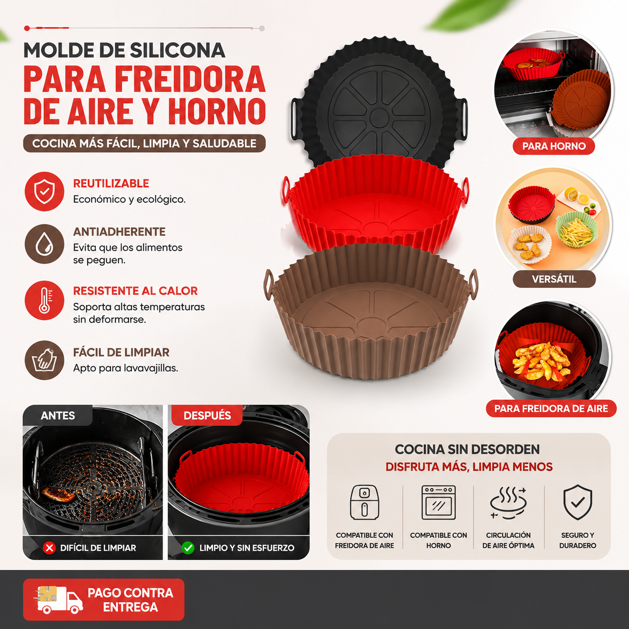 Canasta de Silicona AeroChef®: Cocina Sano, Sin Grasa Pegada y Ahorra Dinero