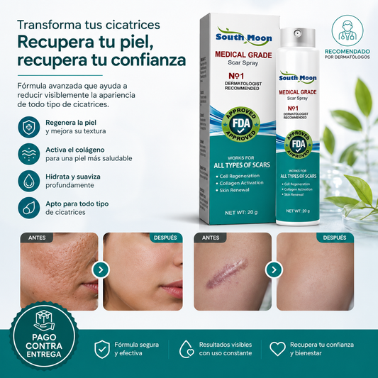 Spray South Moon®: Borra Cicatrices, Estrías y Recupera tu Piel