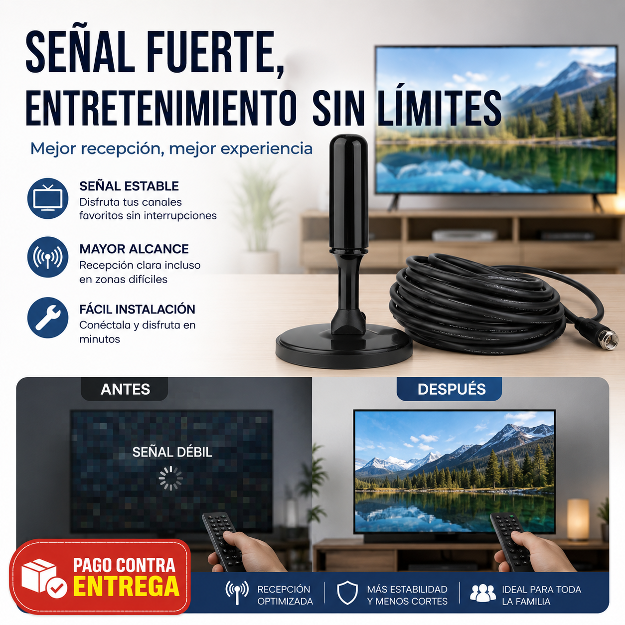 Antena Digital SignalPlus®: Canales HD Gratis y Señal Perfecta al Instante